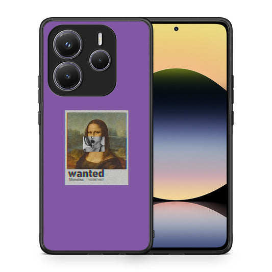 Θήκη Xiaomi Redmi Note 14 5G Monalisa Popart από τη Smartfits με σχέδιο στο πίσω μέρος και μαύρο περίβλημα | Xiaomi Redmi Note 14 5G Monalisa Popart case with colorful back and black bezels