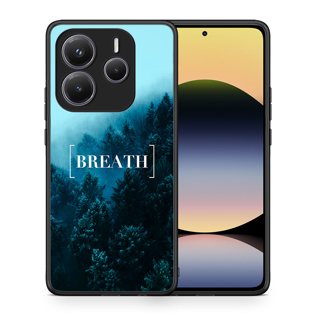 Θήκη Xiaomi Redmi Note 14 5G Breath Quote από τη Smartfits με σχέδιο στο πίσω μέρος και μαύρο περίβλημα | Xiaomi Redmi Note 14 5G Breath Quote case with colorful back and black bezels