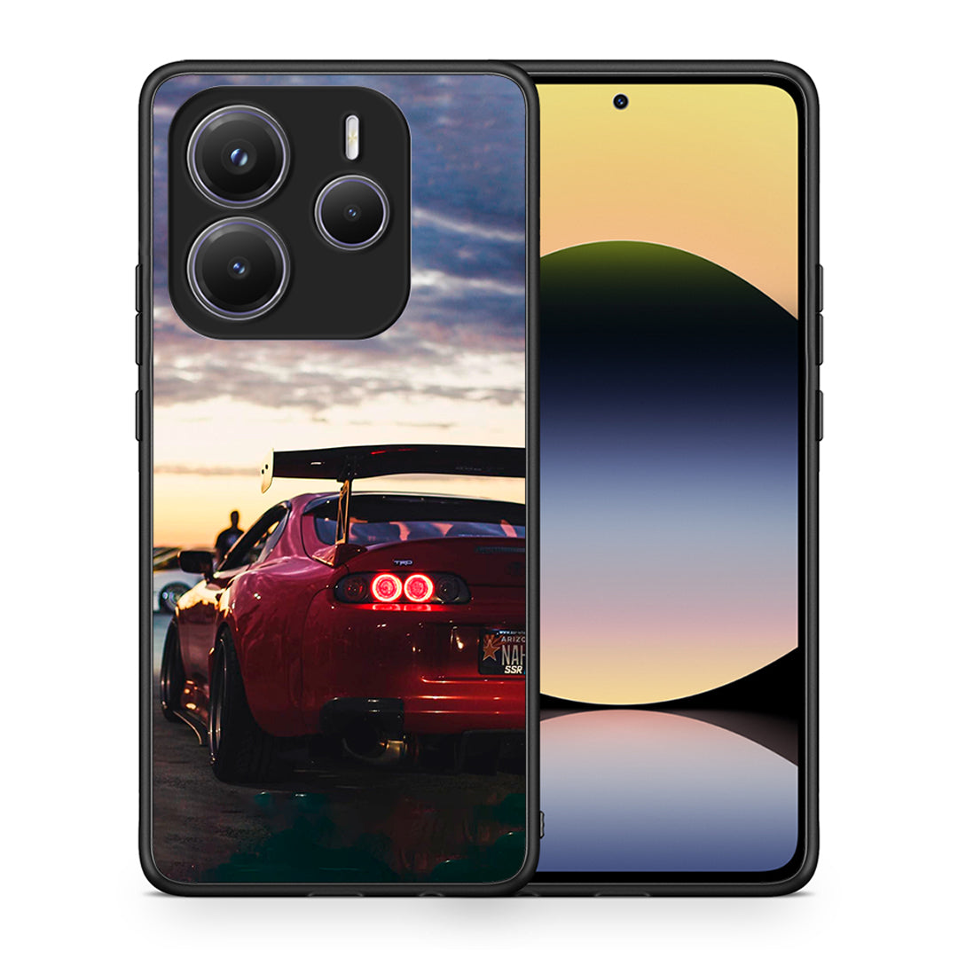 Θήκη Xiaomi Redmi Note 14 5G Racing Supra από τη Smartfits με σχέδιο στο πίσω μέρος και μαύρο περίβλημα | Xiaomi Redmi Note 14 5G Racing Supra case with colorful back and black bezels