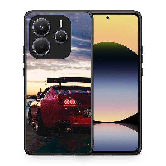 Θήκη Xiaomi Redmi Note 14 5G Racing Supra από τη Smartfits με σχέδιο στο πίσω μέρος και μαύρο περίβλημα | Xiaomi Redmi Note 14 5G Racing Supra case with colorful back and black bezels