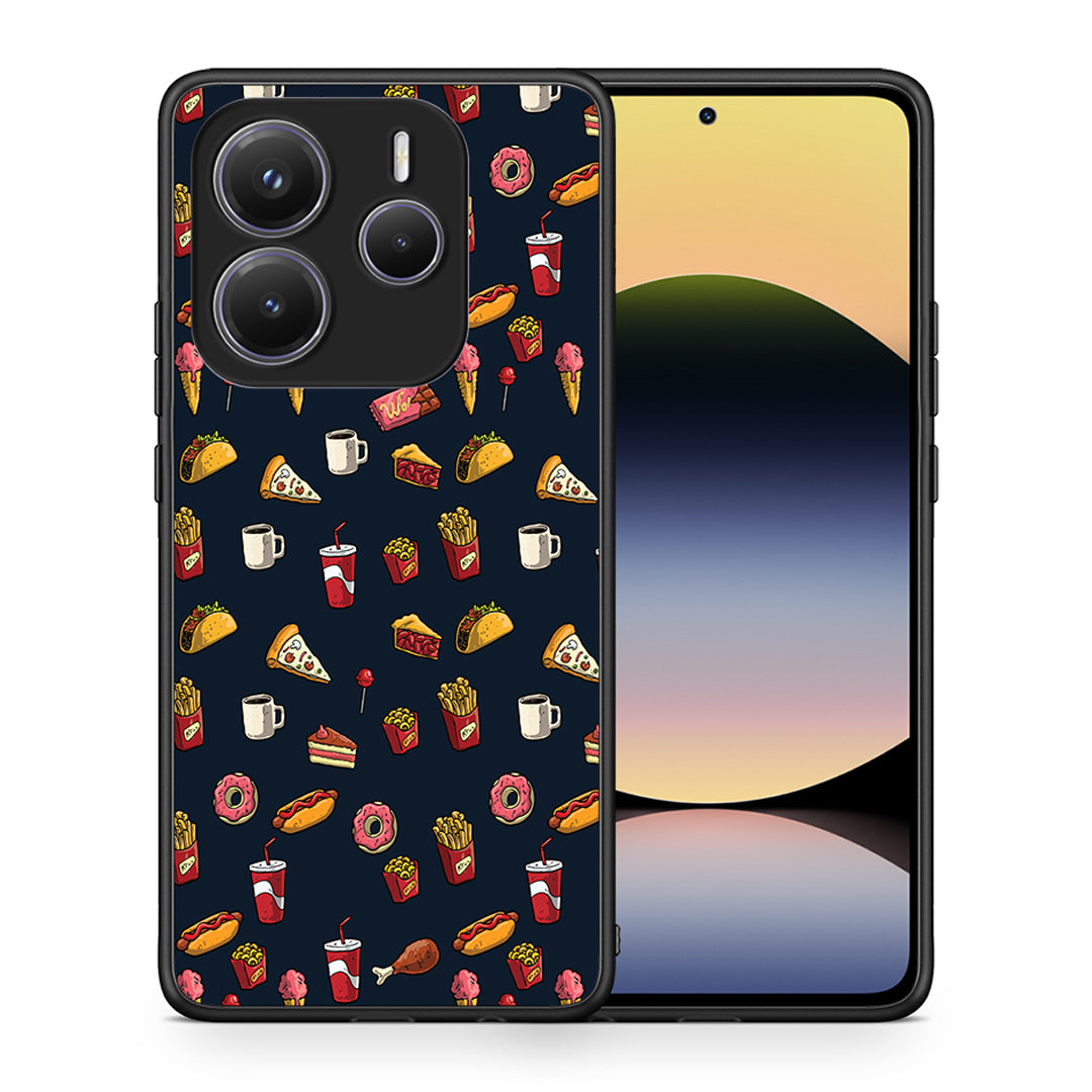 Θήκη Xiaomi Redmi Note 14 5G Hungry Random από τη Smartfits με σχέδιο στο πίσω μέρος και μαύρο περίβλημα | Xiaomi Redmi Note 14 5G Hungry Random case with colorful back and black bezels