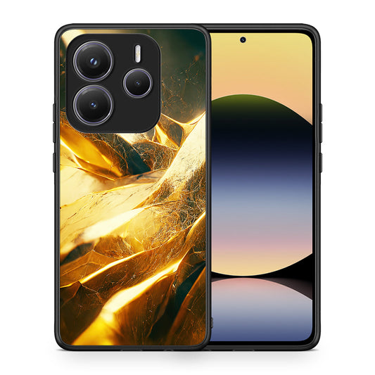 Θήκη Xiaomi Redmi Note 14 5G Real Gold από τη Smartfits με σχέδιο στο πίσω μέρος και μαύρο περίβλημα | Xiaomi Redmi Note 14 5G Real Gold case with colorful back and black bezels