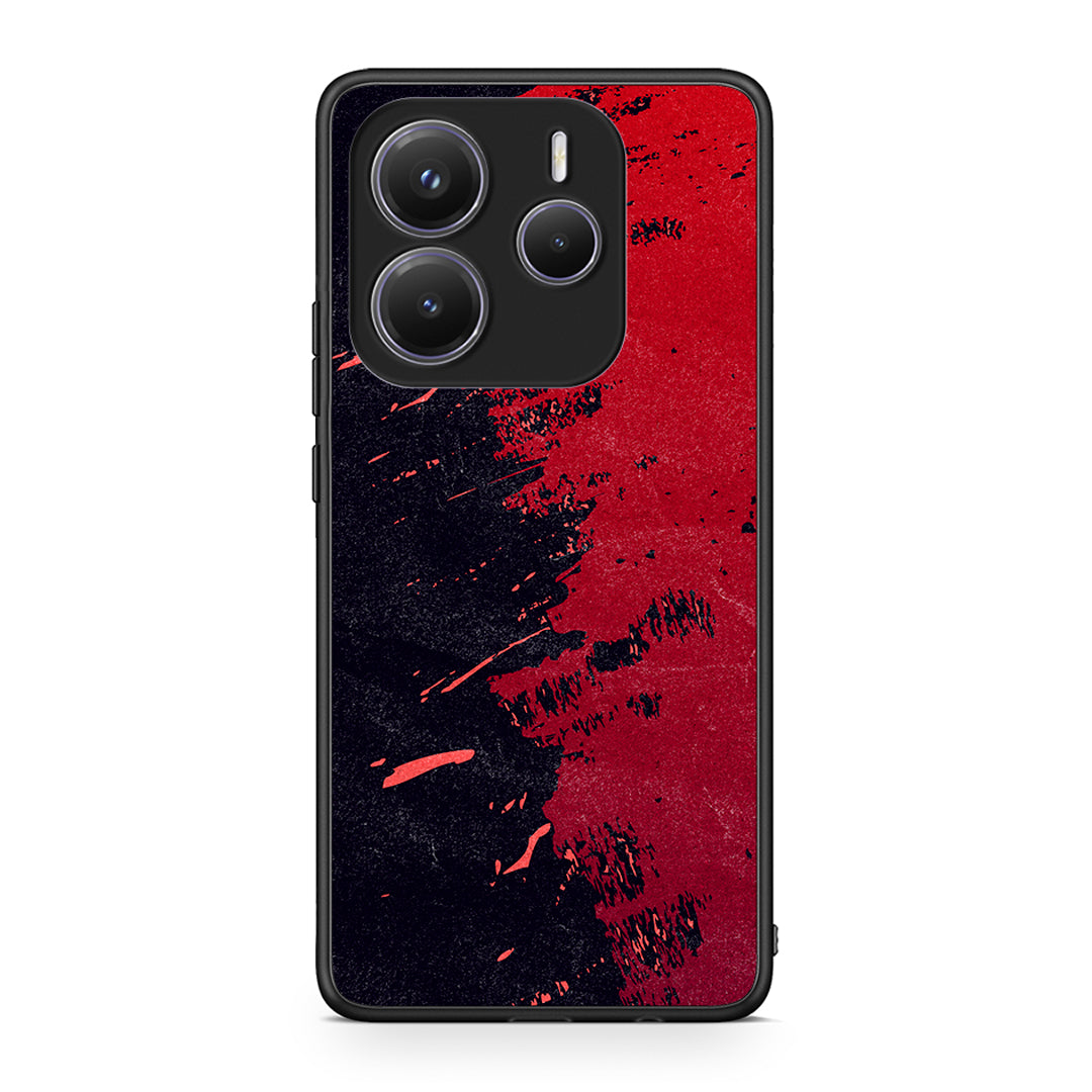 Xiaomi Redmi Note 14 5G Red Paint Θήκη Αγίου Βαλεντίνου από τη Smartfits με σχέδιο στο πίσω μέρος και μαύρο περίβλημα | Smartphone case with colorful back and black bezels by Smartfits