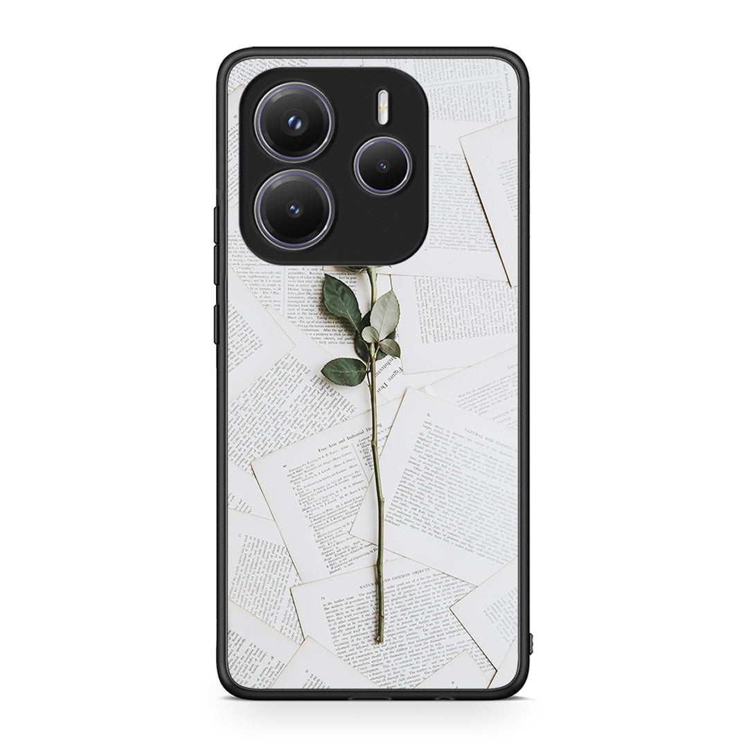 Xiaomi Redmi Note 14 5G Red Rose θήκη από τη Smartfits με σχέδιο στο πίσω μέρος και μαύρο περίβλημα | Smartphone case with colorful back and black bezels by Smartfits