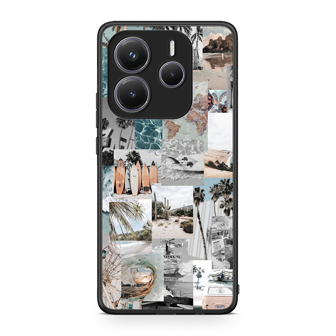 Xiaomi Redmi Note 14 5G Retro Beach Life Θήκη από τη Smartfits με σχέδιο στο πίσω μέρος και μαύρο περίβλημα | Smartphone case with colorful back and black bezels by Smartfits