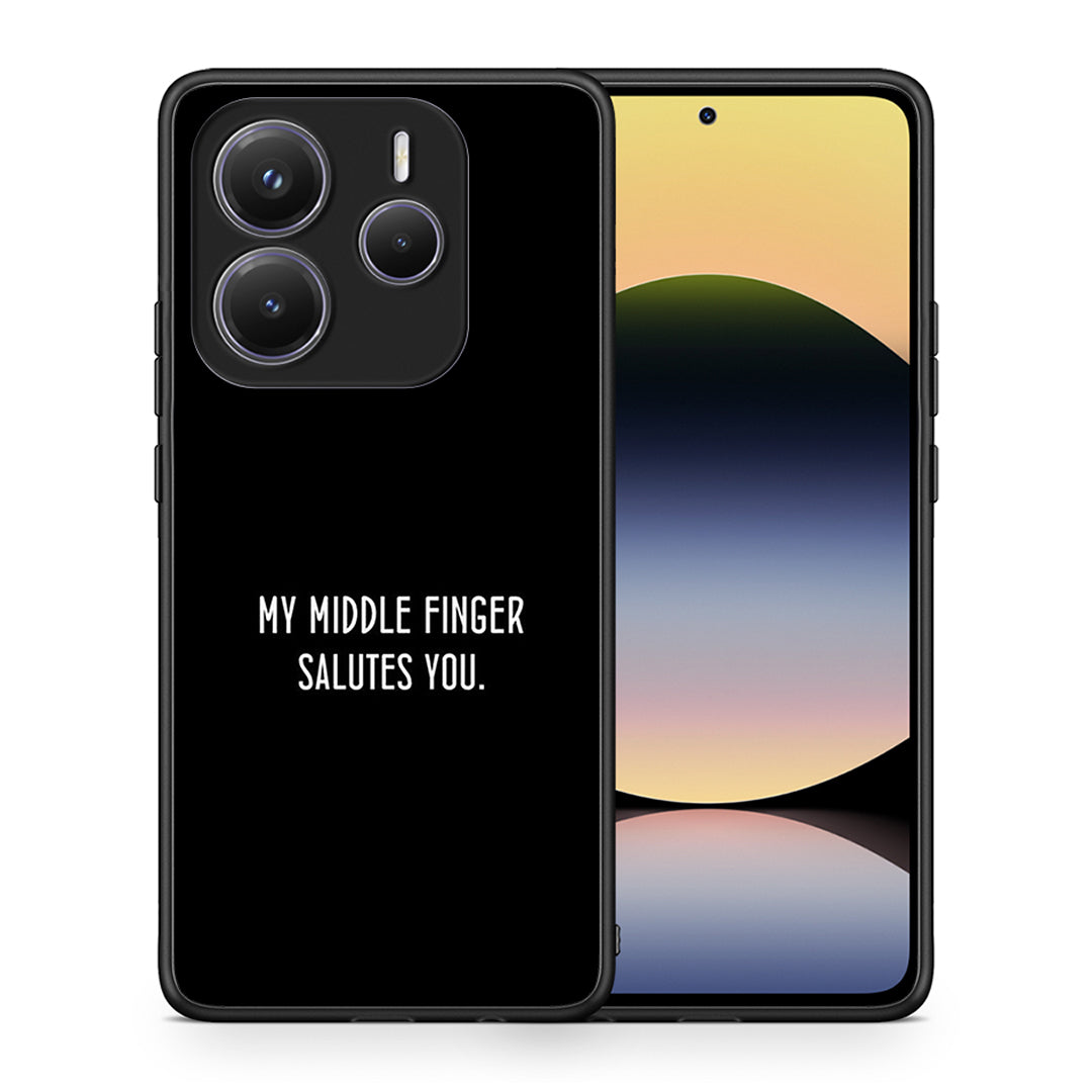 Θήκη Xiaomi Redmi Note 14 5G Salute από τη Smartfits με σχέδιο στο πίσω μέρος και μαύρο περίβλημα | Xiaomi Redmi Note 14 5G Salute case with colorful back and black bezels