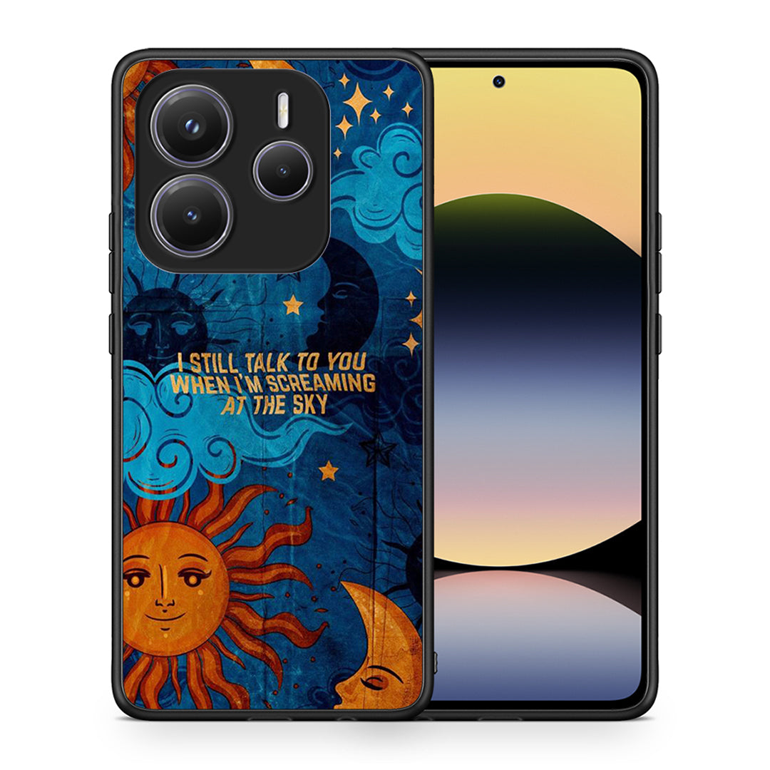 Θήκη Xiaomi Redmi Note 14 5G Screaming Sky από τη Smartfits με σχέδιο στο πίσω μέρος και μαύρο περίβλημα | Xiaomi Redmi Note 14 5G Screaming Sky case with colorful back and black bezels