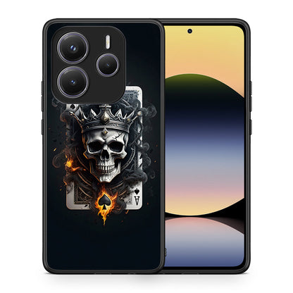 Θήκη Xiaomi Redmi Note 14 5G Skull King Ace από τη Smartfits με σχέδιο στο πίσω μέρος και μαύρο περίβλημα | Xiaomi Redmi Note 14 5G Skull King Ace case with colorful back and black bezels