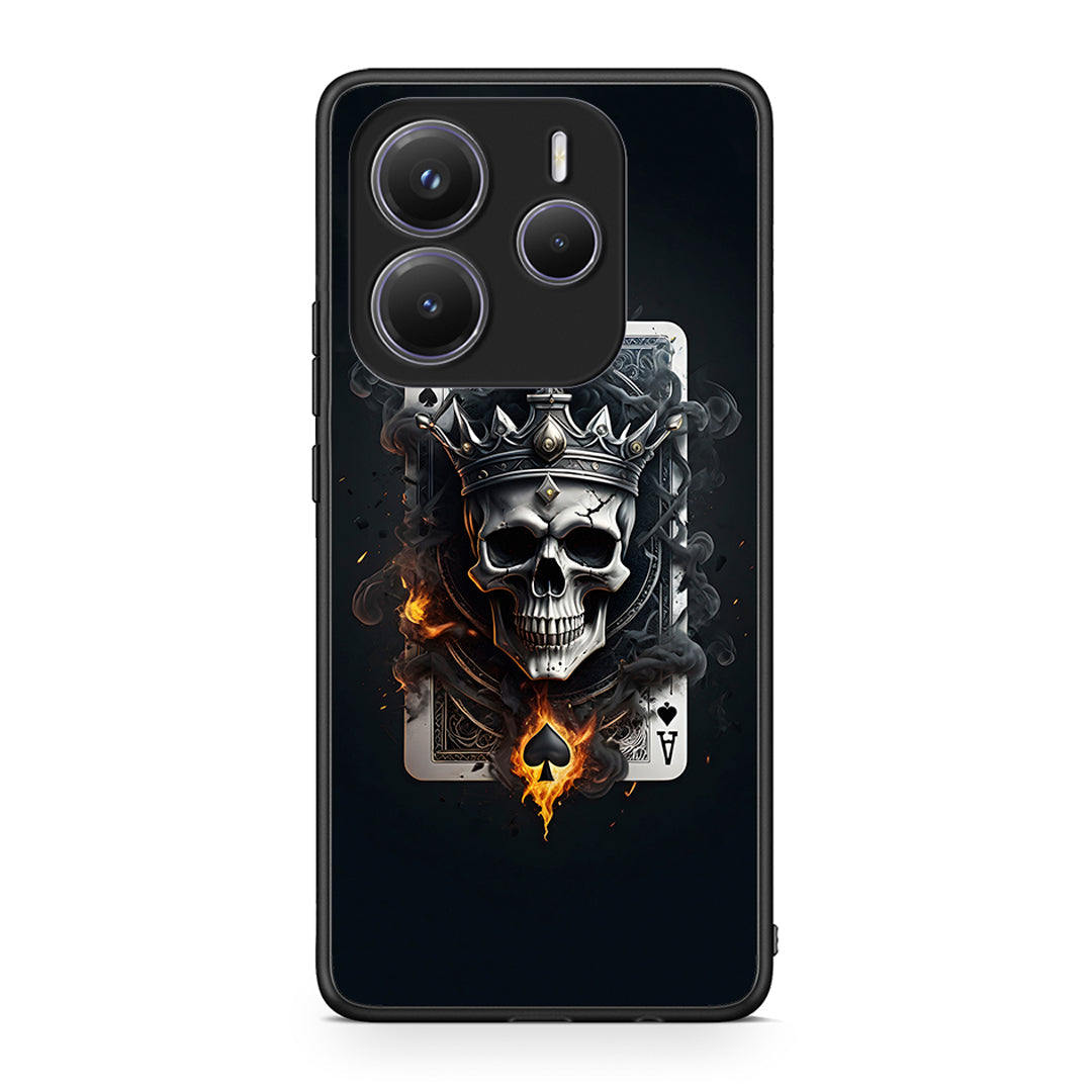 Xiaomi Redmi Note 14 5G Skull King Ace θήκη από τη Smartfits με σχέδιο στο πίσω μέρος και μαύρο περίβλημα | Smartphone case with colorful back and black bezels by Smartfits