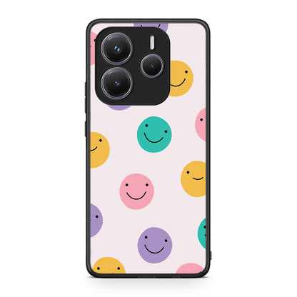 Xiaomi Redmi Note 14 5G Smiley Faces θήκη από τη Smartfits με σχέδιο στο πίσω μέρος και μαύρο περίβλημα | Smartphone case with colorful back and black bezels by Smartfits