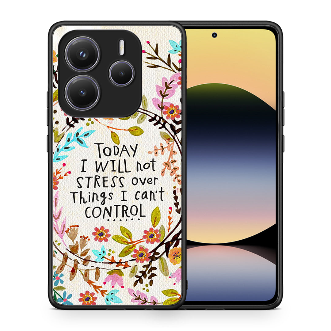 Θήκη Xiaomi Redmi Note 14 5G Stress Over από τη Smartfits με σχέδιο στο πίσω μέρος και μαύρο περίβλημα | Xiaomi Redmi Note 14 5G Stress Over case with colorful back and black bezels