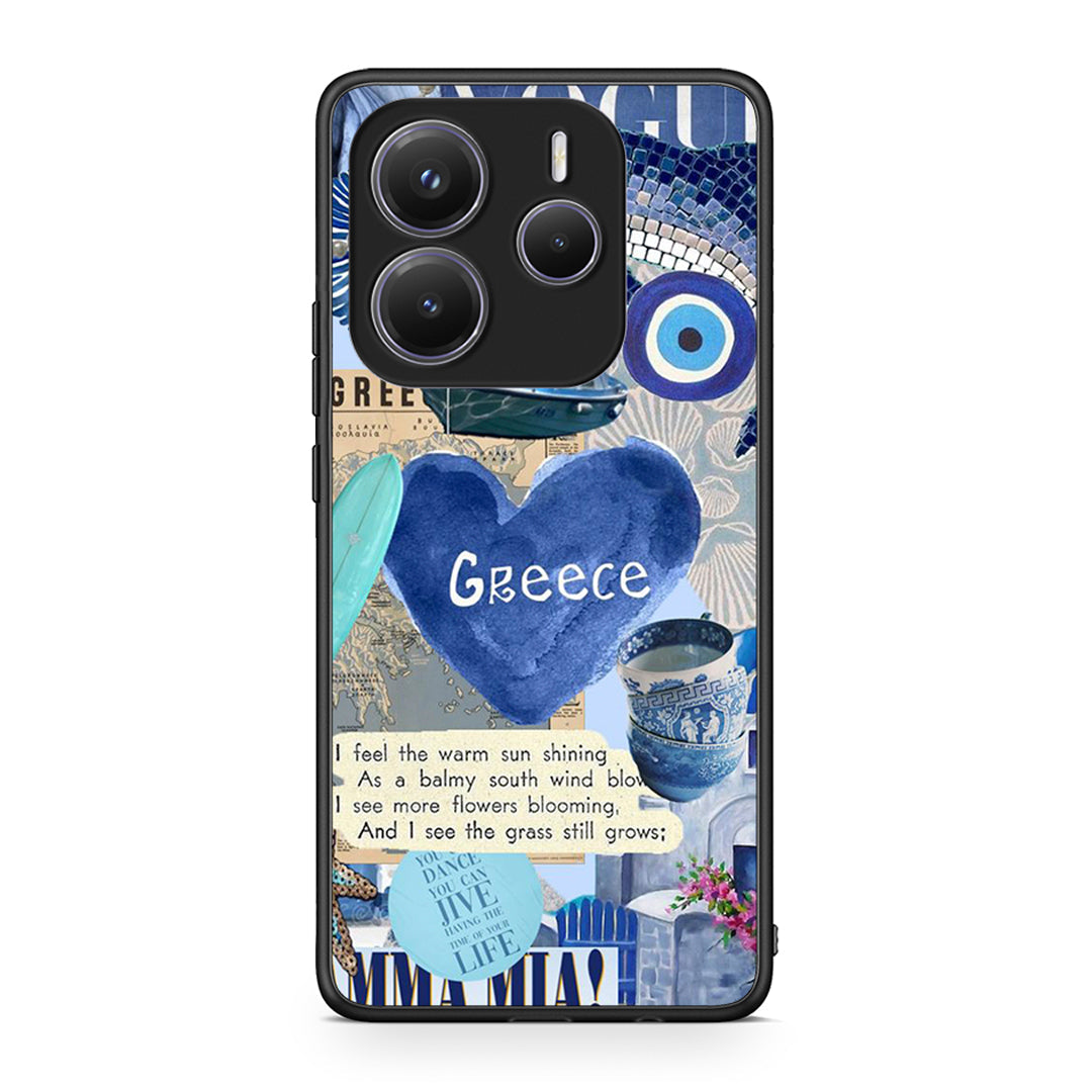 Xiaomi Redmi Note 14 5G Summer In Greece Θήκη από τη Smartfits με σχέδιο στο πίσω μέρος και μαύρο περίβλημα | Smartphone case with colorful back and black bezels by Smartfits