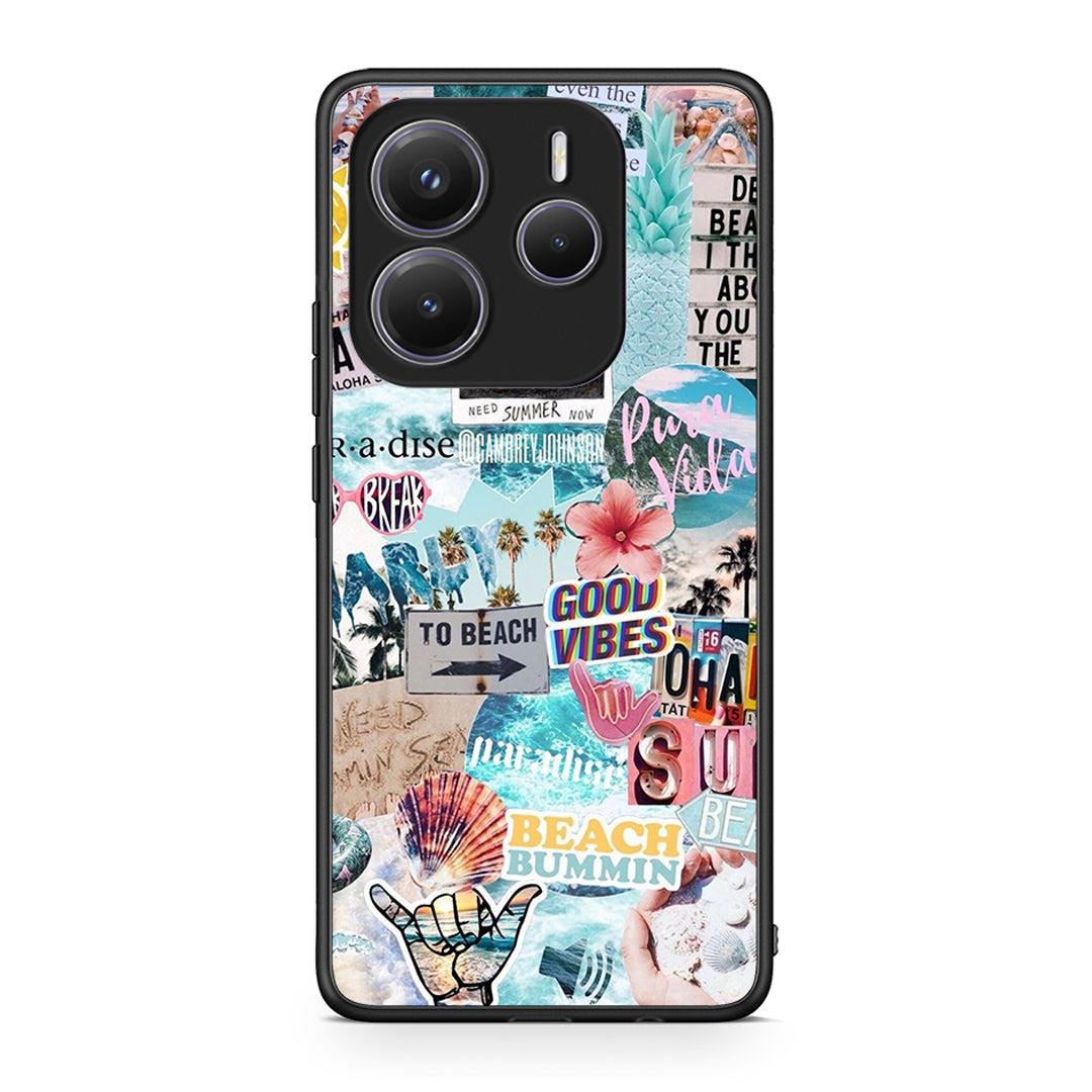Xiaomi Redmi Note 14 5G Summer Vibes Θήκη από τη Smartfits με σχέδιο στο πίσω μέρος και μαύρο περίβλημα | Smartphone case with colorful back and black bezels by Smartfits