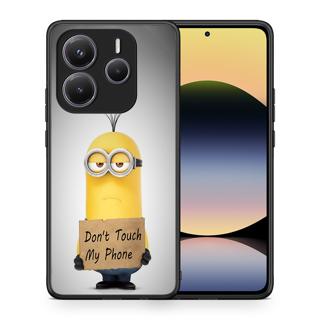 Θήκη Xiaomi Redmi Note 14 5G Minion Text από τη Smartfits με σχέδιο στο πίσω μέρος και μαύρο περίβλημα | Xiaomi Redmi Note 14 5G Minion Text case with colorful back and black bezels
