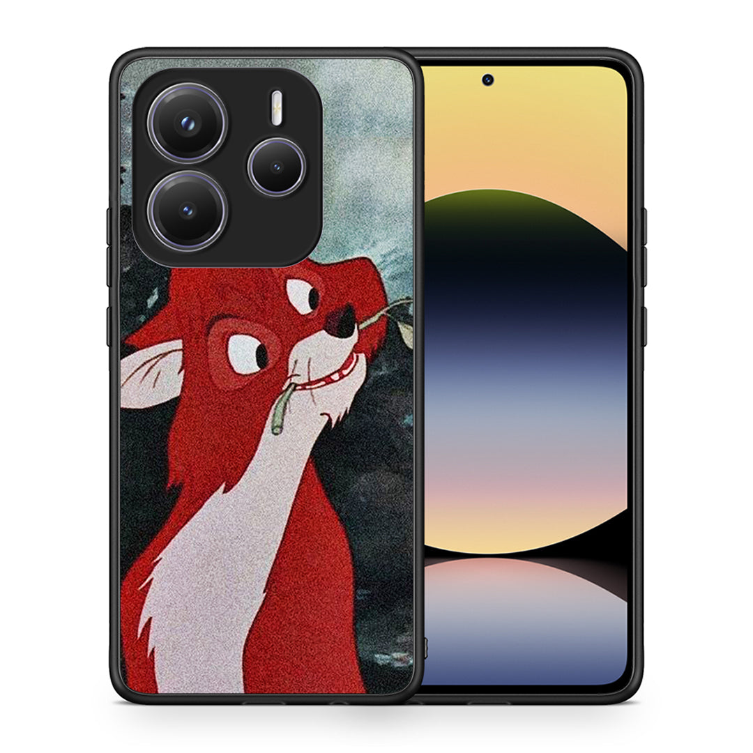 Θήκη Xiaomi Redmi Note 14 5G Tod And Vixey Love 1 από τη Smartfits με σχέδιο στο πίσω μέρος και μαύρο περίβλημα | Xiaomi Redmi Note 14 5G Tod And Vixey Love 1 case with colorful back and black bezels