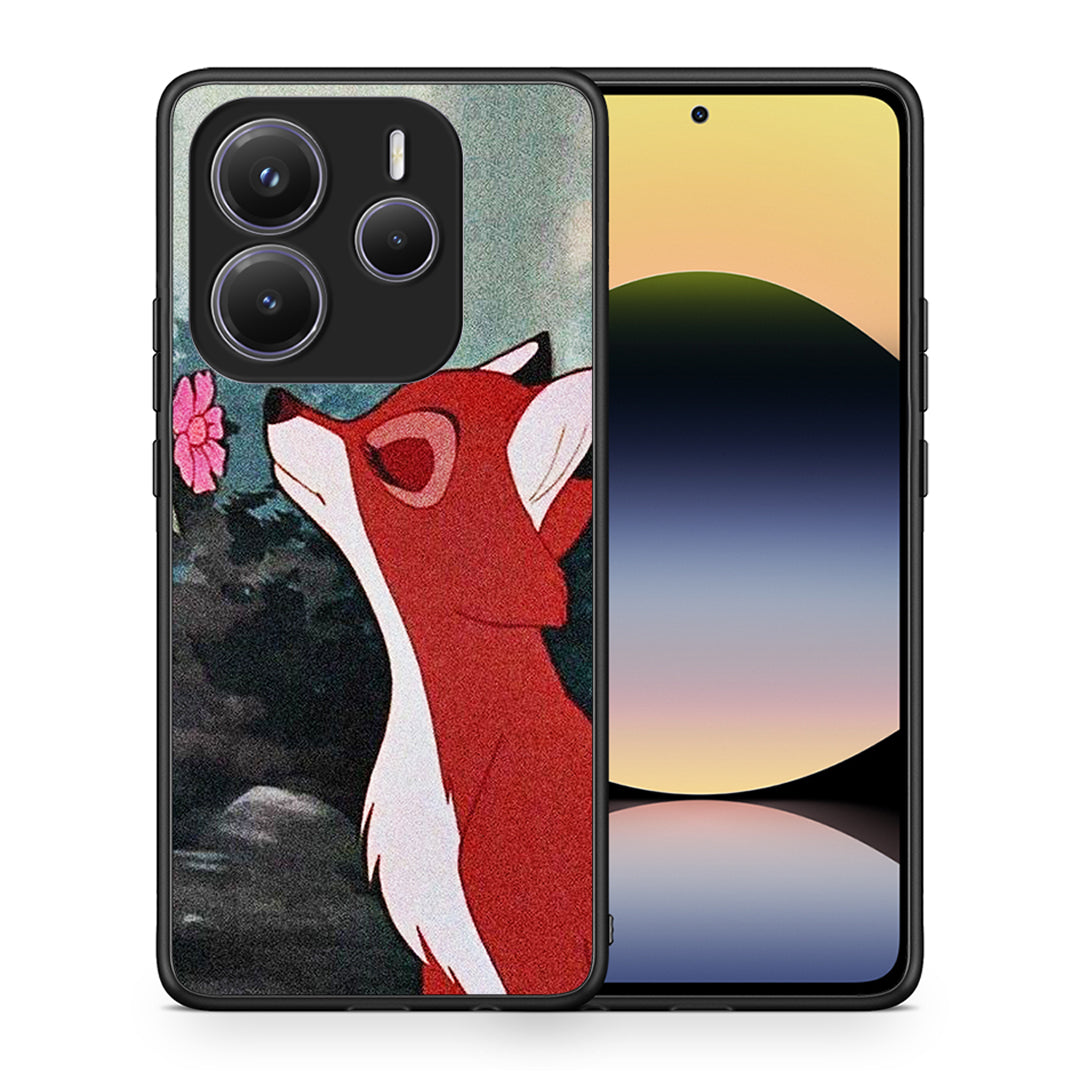 Θήκη Xiaomi Redmi Note 14 5G Tod And Vixey Love 2 από τη Smartfits με σχέδιο στο πίσω μέρος και μαύρο περίβλημα | Xiaomi Redmi Note 14 5G Tod And Vixey Love 2 case with colorful back and black bezels