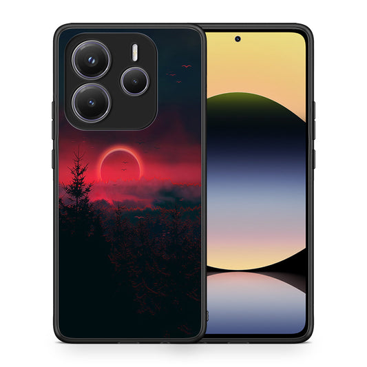 Θήκη Xiaomi Redmi Note 14 5G Sunset Tropic από τη Smartfits με σχέδιο στο πίσω μέρος και μαύρο περίβλημα | Xiaomi Redmi Note 14 5G Sunset Tropic case with colorful back and black bezels