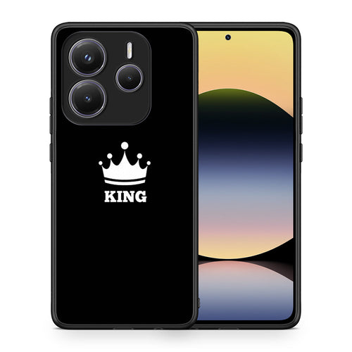 Θήκη Xiaomi Redmi Note 14 5G King Valentine από τη Smartfits με σχέδιο στο πίσω μέρος και μαύρο περίβλημα | Xiaomi Redmi Note 14 5G King Valentine case with colorful back and black bezels