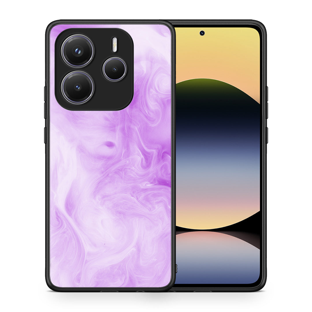 Θήκη Xiaomi Redmi Note 14 5G Lavender Watercolor από τη Smartfits με σχέδιο στο πίσω μέρος και μαύρο περίβλημα | Xiaomi Redmi Note 14 5G Lavender Watercolor case with colorful back and black bezels