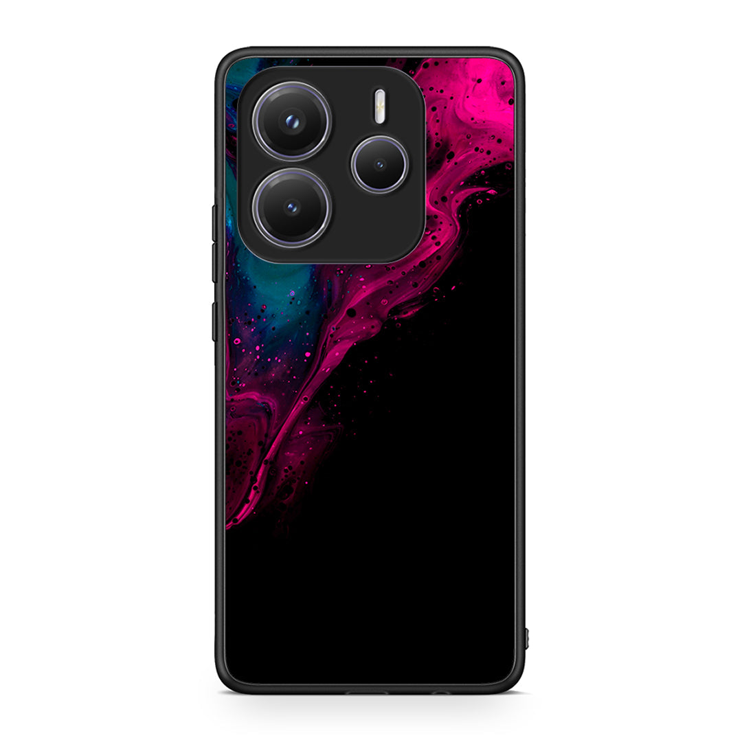 4 - Xiaomi Redmi Note 14 5G Pink Black Watercolor case, cover, bumper