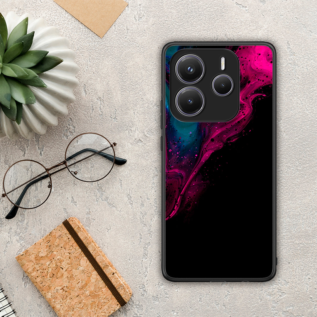 Watercolor Pink Black - Xiaomi Redmi Note 14 5G θήκη