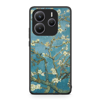 Xiaomi Redmi Note 14 5G White Blossoms θήκη από τη Smartfits με σχέδιο στο πίσω μέρος και μαύρο περίβλημα | Smartphone case with colorful back and black bezels by Smartfits