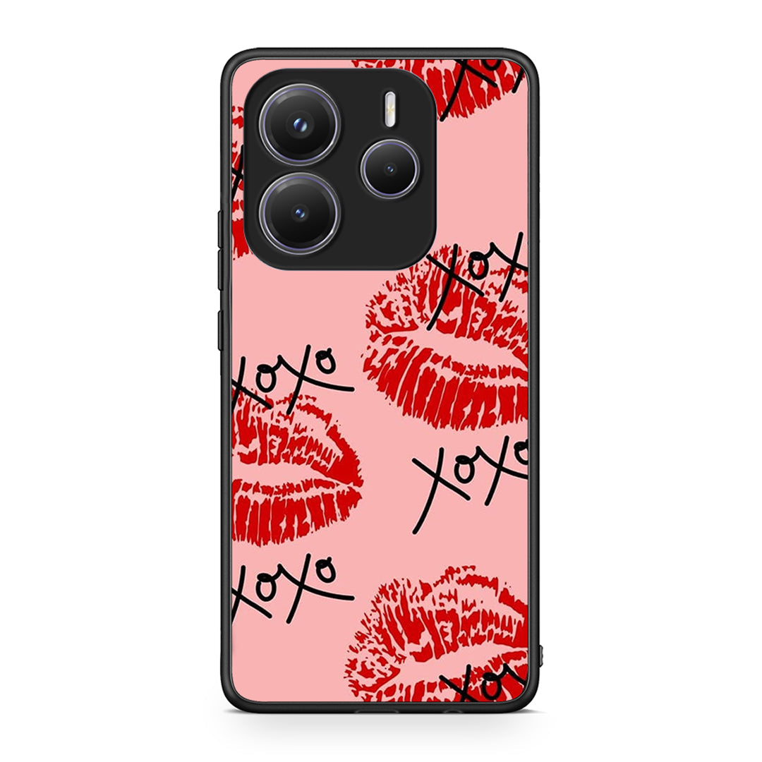 Xiaomi Redmi Note 14 5G XOXO Lips θήκη από τη Smartfits με σχέδιο στο πίσω μέρος και μαύρο περίβλημα | Smartphone case with colorful back and black bezels by Smartfits