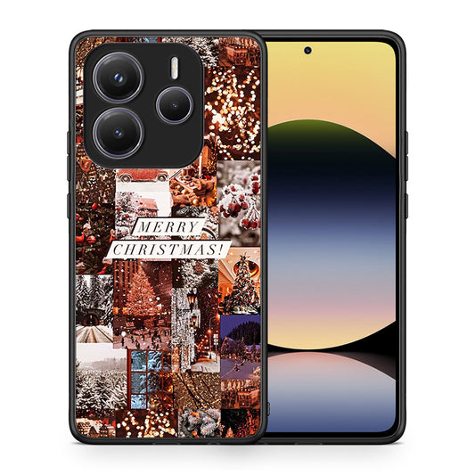 Θήκη Xiaomi Redmi Note 14 5G Xmas Collage από τη Smartfits με σχέδιο στο πίσω μέρος και μαύρο περίβλημα | Xiaomi Redmi Note 14 5G Xmas Collage case with colorful back and black bezels