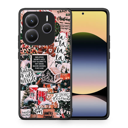 Θήκη Xiaomi Redmi Note 14 5G Xmas Habbits από τη Smartfits με σχέδιο στο πίσω μέρος και μαύρο περίβλημα | Xiaomi Redmi Note 14 5G Xmas Habbits case with colorful back and black bezels