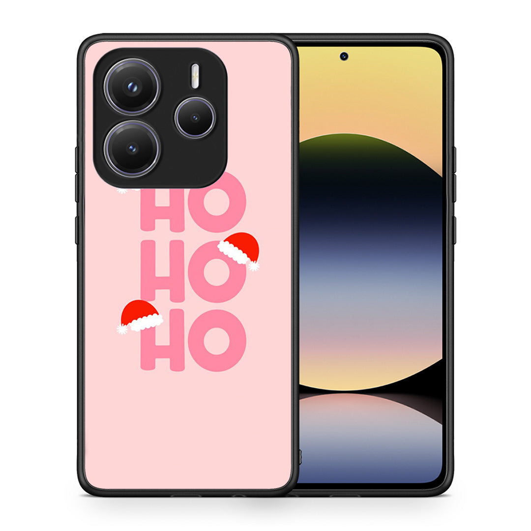 Θήκη Xiaomi Redmi Note 14 5G Xmas Ho Ho Ho από τη Smartfits με σχέδιο στο πίσω μέρος και μαύρο περίβλημα | Xiaomi Redmi Note 14 5G Xmas Ho Ho Ho case with colorful back and black bezels