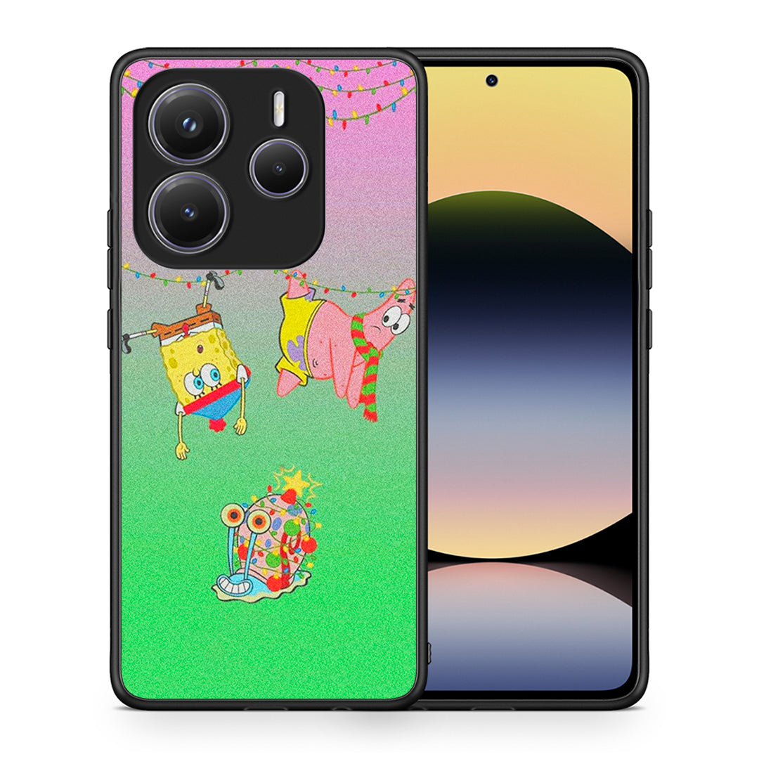 Θήκη Xiaomi Redmi Note 14 5G Xmas Lights από τη Smartfits με σχέδιο στο πίσω μέρος και μαύρο περίβλημα | Xiaomi Redmi Note 14 5G Xmas Lights case with colorful back and black bezels