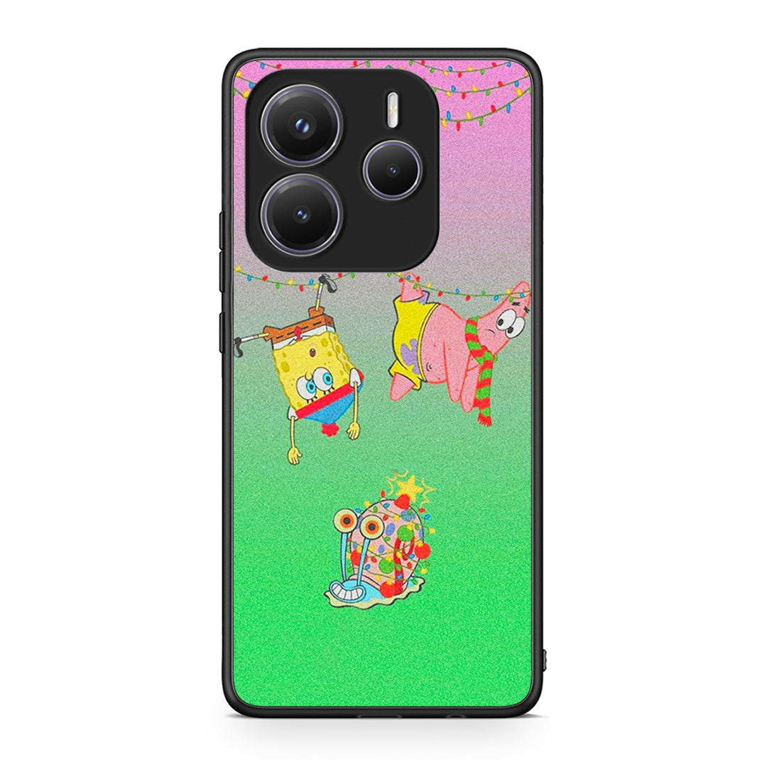 Xiaomi Redmi Note 14 5G Xmas Lights θήκη από τη Smartfits με σχέδιο στο πίσω μέρος και μαύρο περίβλημα | Smartphone case with colorful back and black bezels by Smartfits