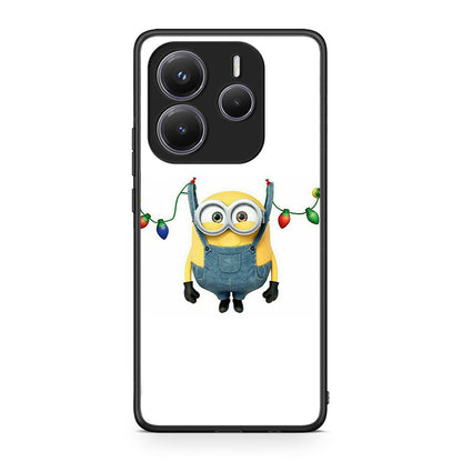 Xiaomi Redmi Note 14 5G Xmas Minion Lights θήκη από τη Smartfits με σχέδιο στο πίσω μέρος και μαύρο περίβλημα | Smartphone case with colorful back and black bezels by Smartfits