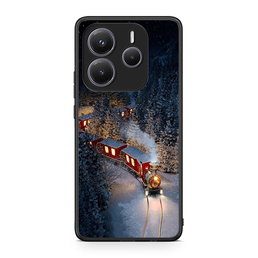 Xiaomi Redmi Note 14 5G Xmas Train θήκη από τη Smartfits με σχέδιο στο πίσω μέρος και μαύρο περίβλημα | Smartphone case with colorful back and black bezels by Smartfits