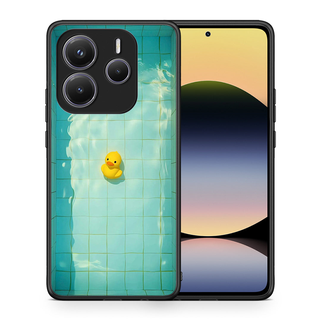Θήκη Xiaomi Redmi Note 14 5G Yellow Duck από τη Smartfits με σχέδιο στο πίσω μέρος και μαύρο περίβλημα | Xiaomi Redmi Note 14 5G Yellow Duck case with colorful back and black bezels