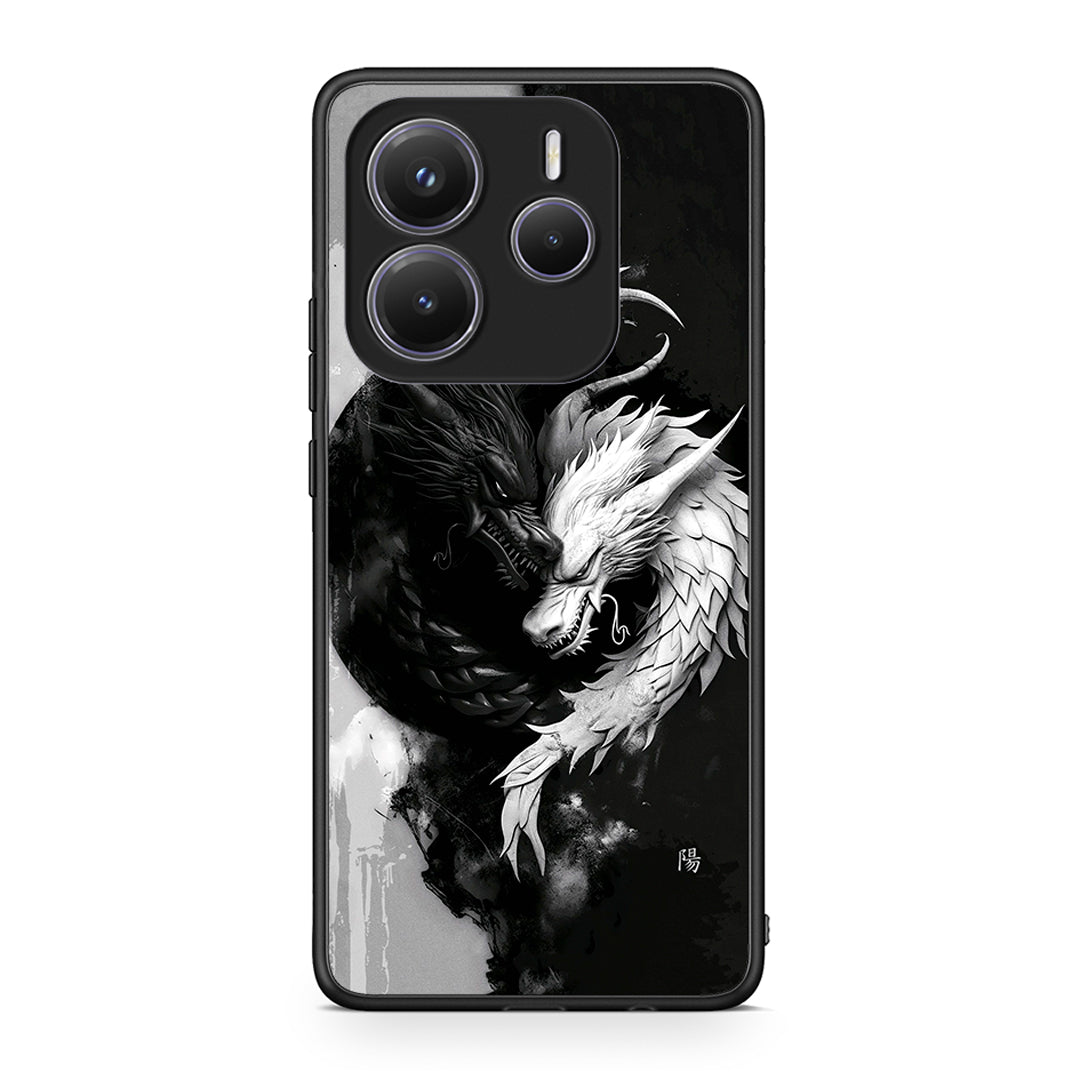 Xiaomi Redmi Note 14 5G Yin Yang Θήκη από τη Smartfits με σχέδιο στο πίσω μέρος και μαύρο περίβλημα | Smartphone case with colorful back and black bezels by Smartfits
