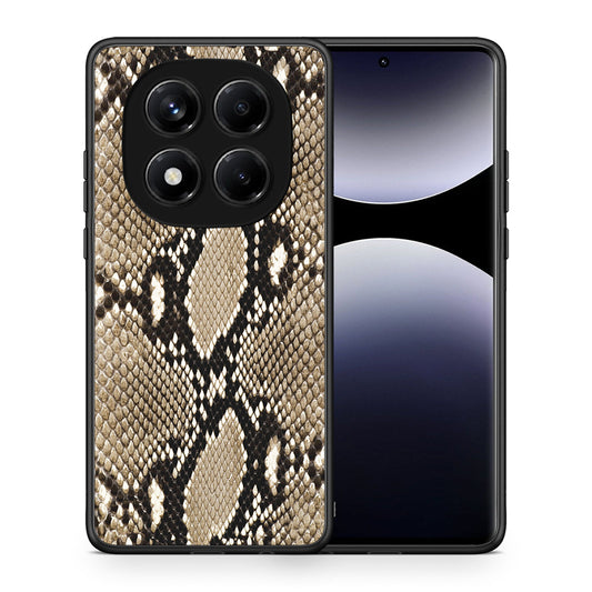 Θήκη Xiaomi Redmi Note 14 Pro 4G Fashion Snake Animal από τη Smartfits με σχέδιο στο πίσω μέρος και μαύρο περίβλημα | Xiaomi Redmi Note 14 Pro 4G Fashion Snake Animal case with colorful back and black bezels