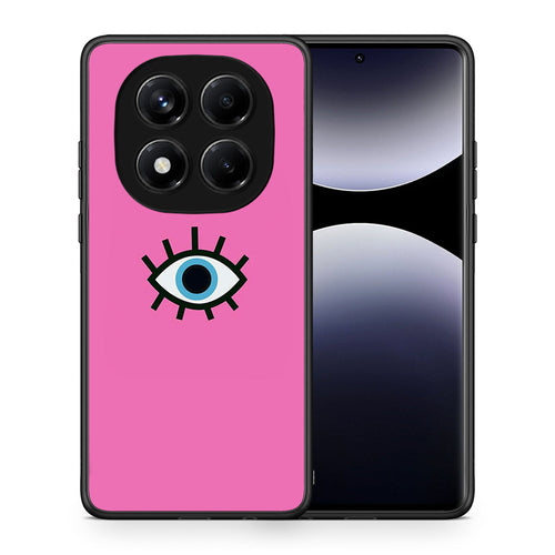 Θήκη Xiaomi Redmi Note 14 Pro 4G Blue Eye Pink από τη Smartfits με σχέδιο στο πίσω μέρος και μαύρο περίβλημα | Xiaomi Redmi Note 14 Pro 4G Blue Eye Pink case with colorful back and black bezels