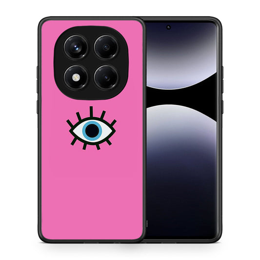 Θήκη Xiaomi Redmi Note 14 Pro 4G Blue Eye Pink από τη Smartfits με σχέδιο στο πίσω μέρος και μαύρο περίβλημα | Xiaomi Redmi Note 14 Pro 4G Blue Eye Pink case with colorful back and black bezels