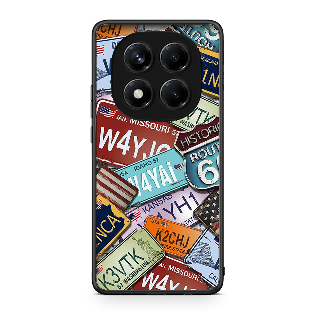 Xiaomi Redmi Note 14 Pro 4G Car Plates θήκη από τη Smartfits με σχέδιο στο πίσω μέρος και μαύρο περίβλημα | Smartphone case with colorful back and black bezels by Smartfits