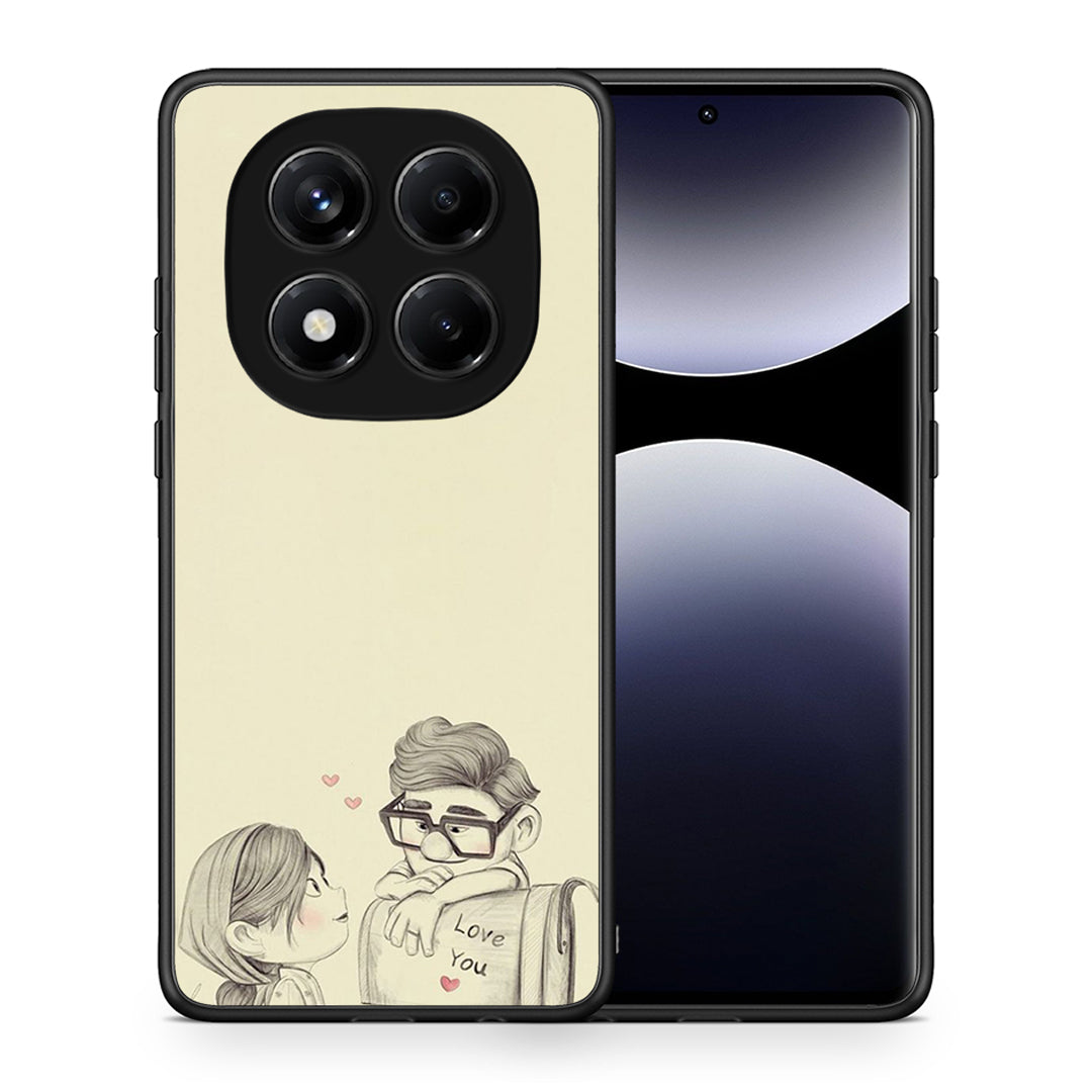 Θήκη Xiaomi Redmi Note 14 Pro 4G Carl And Ellie από τη Smartfits με σχέδιο στο πίσω μέρος και μαύρο περίβλημα | Xiaomi Redmi Note 14 Pro 4G Carl And Ellie case with colorful back and black bezels