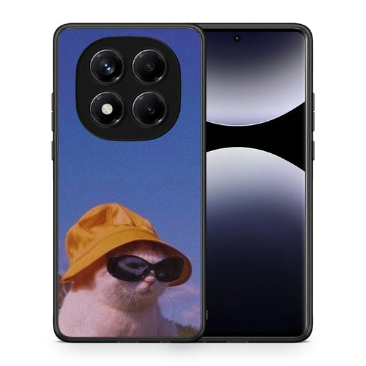Θήκη Xiaomi Redmi Note 14 Pro 4G Cat Diva από τη Smartfits με σχέδιο στο πίσω μέρος και μαύρο περίβλημα | Xiaomi Redmi Note 14 Pro 4G Cat Diva case with colorful back and black bezels