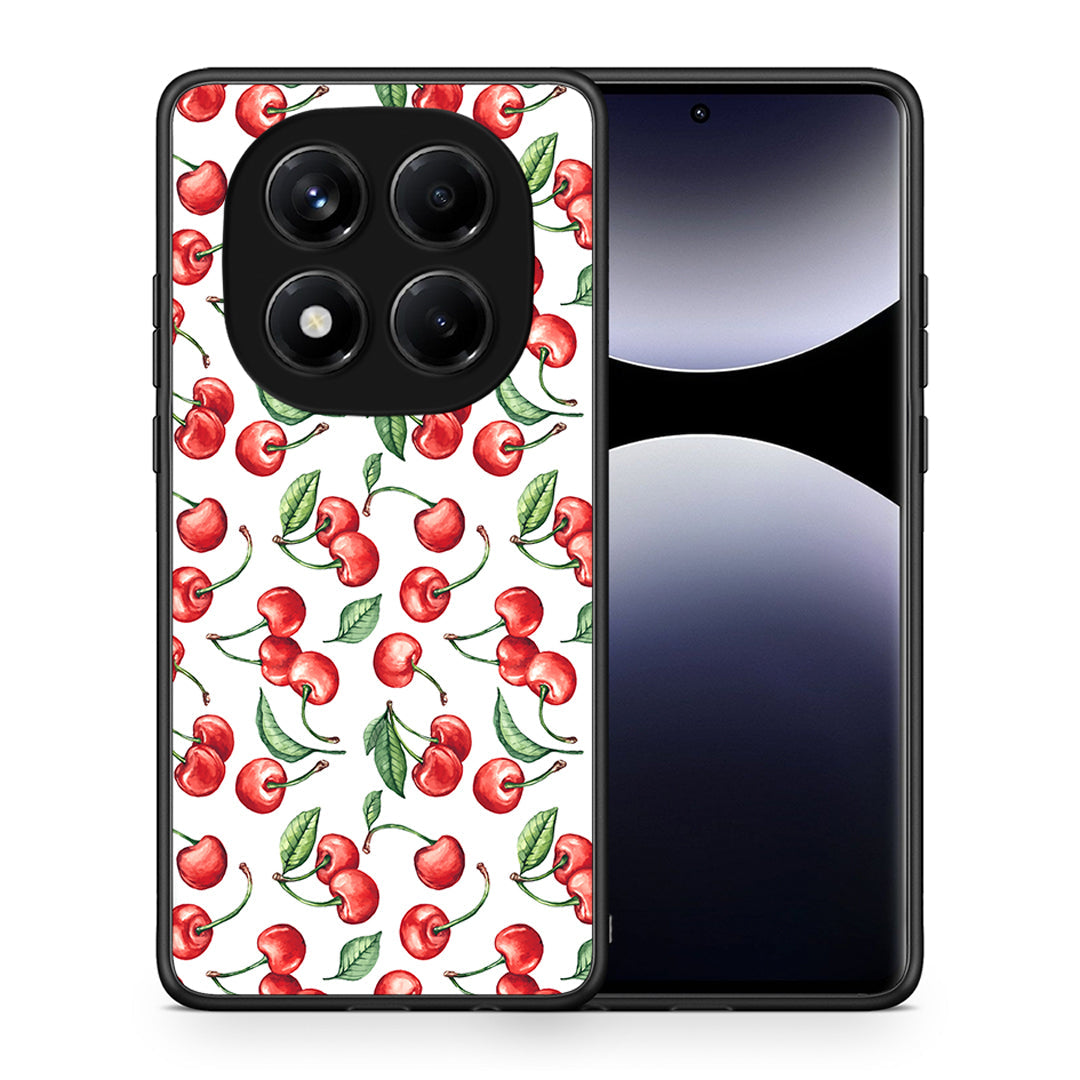Θήκη Xiaomi Redmi Note 14 Pro 4G Cherry Summer από τη Smartfits με σχέδιο στο πίσω μέρος και μαύρο περίβλημα | Xiaomi Redmi Note 14 Pro 4G Cherry Summer case with colorful back and black bezels