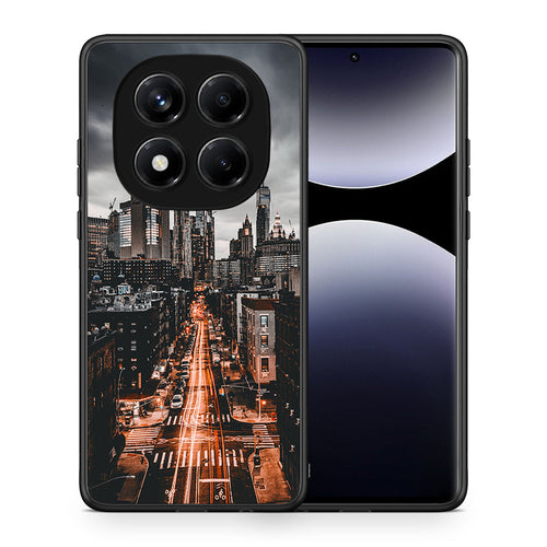 Θήκη Xiaomi Redmi Note 14 Pro 4G City Lights από τη Smartfits με σχέδιο στο πίσω μέρος και μαύρο περίβλημα | Xiaomi Redmi Note 14 Pro 4G City Lights case with colorful back and black bezels