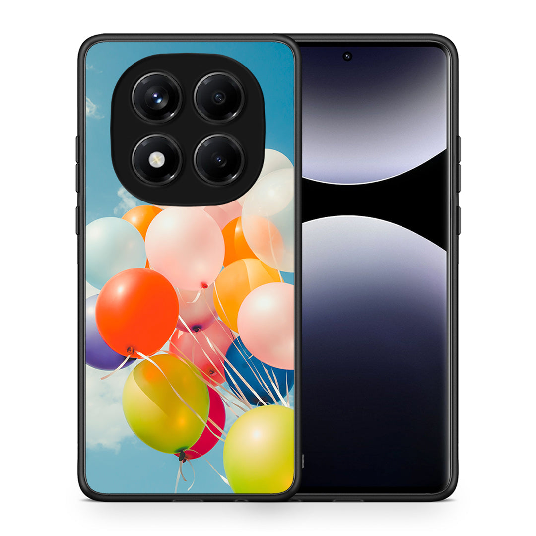 Θήκη Xiaomi Redmi Note 14 Pro 4G Colorful Balloons από τη Smartfits με σχέδιο στο πίσω μέρος και μαύρο περίβλημα | Xiaomi Redmi Note 14 Pro 4G Colorful Balloons case with colorful back and black bezels