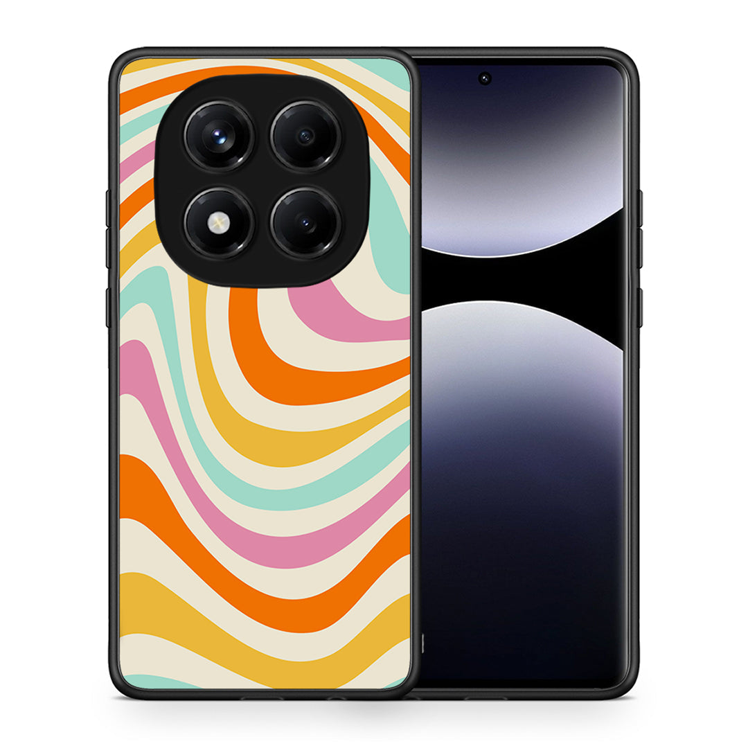 Θήκη Xiaomi Redmi Note 14 Pro 4G Colourful Waves από τη Smartfits με σχέδιο στο πίσω μέρος και μαύρο περίβλημα | Xiaomi Redmi Note 14 Pro 4G Colourful Waves case with colorful back and black bezels