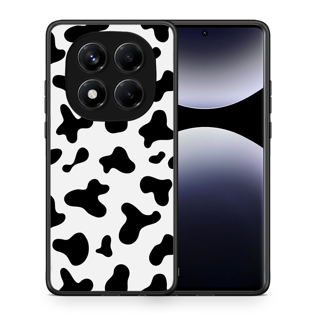 Θήκη Xiaomi Redmi Note 14 Pro 4G Cow Print από τη Smartfits με σχέδιο στο πίσω μέρος και μαύρο περίβλημα | Xiaomi Redmi Note 14 Pro 4G Cow Print case with colorful back and black bezels