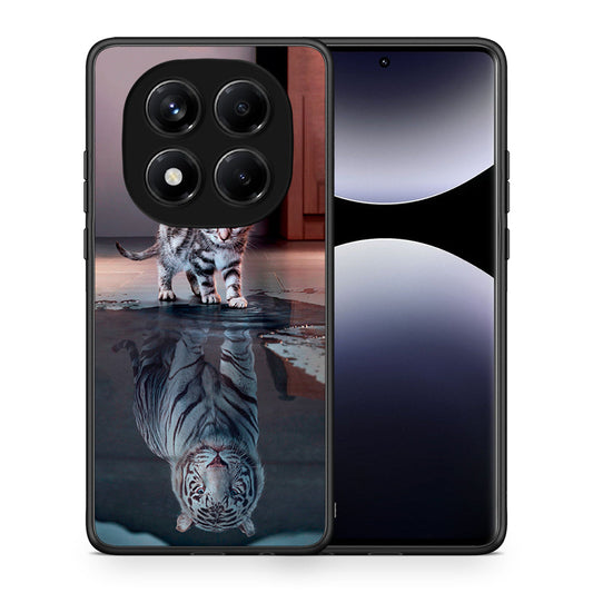 Θήκη Xiaomi Redmi Note 14 Pro 4G Tiger Cute από τη Smartfits με σχέδιο στο πίσω μέρος και μαύρο περίβλημα | Xiaomi Redmi Note 14 Pro 4G Tiger Cute case with colorful back and black bezels