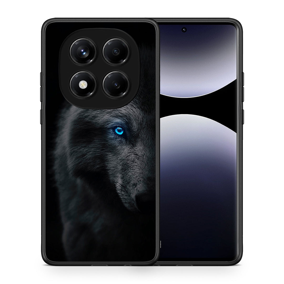 Θήκη Xiaomi Redmi Note 14 Pro 4G Dark Wolf από τη Smartfits με σχέδιο στο πίσω μέρος και μαύρο περίβλημα | Xiaomi Redmi Note 14 Pro 4G Dark Wolf case with colorful back and black bezels