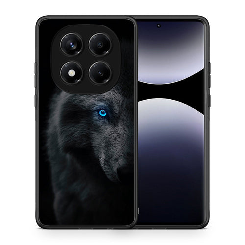 Θήκη Xiaomi Redmi Note 14 Pro 4G Dark Wolf από τη Smartfits με σχέδιο στο πίσω μέρος και μαύρο περίβλημα | Xiaomi Redmi Note 14 Pro 4G Dark Wolf case with colorful back and black bezels